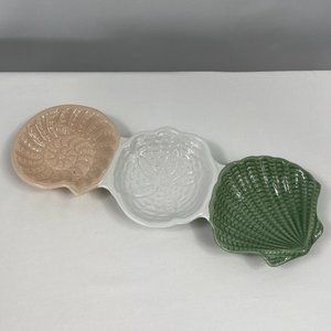 14” x 5” St. Nicolas Square Seashell Glass Decorative Dish